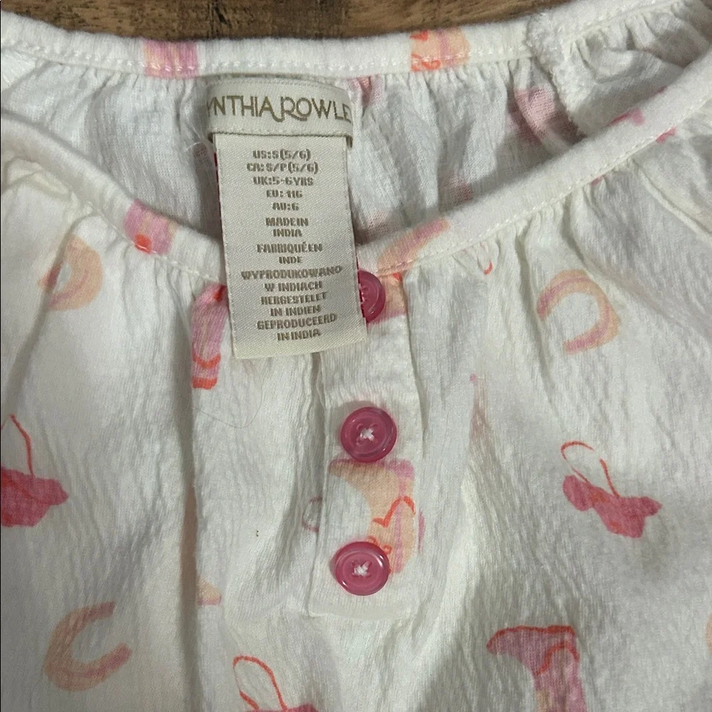 Cynthia Rowley Cowgirl Pink and Cream Kids Skirt Set with Built in Shorts